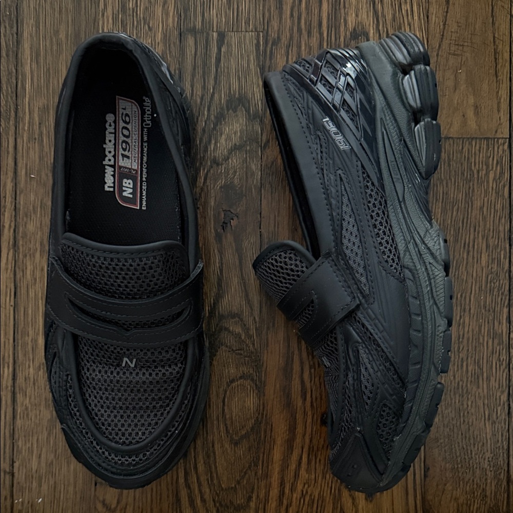 New Balance Men's Black Athletic Slip-On Sneakers